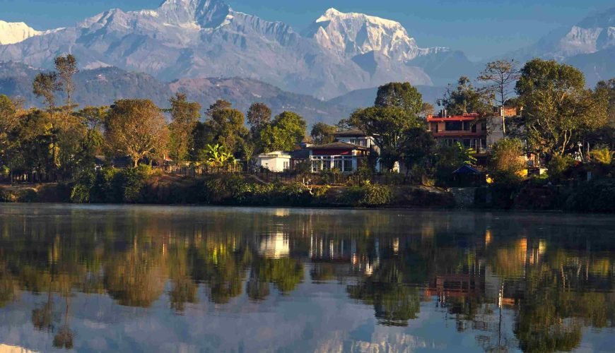 Pokhara_himalaya on the lap of Fewa Lake